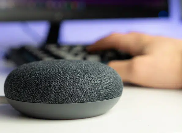 google speaker on a desk