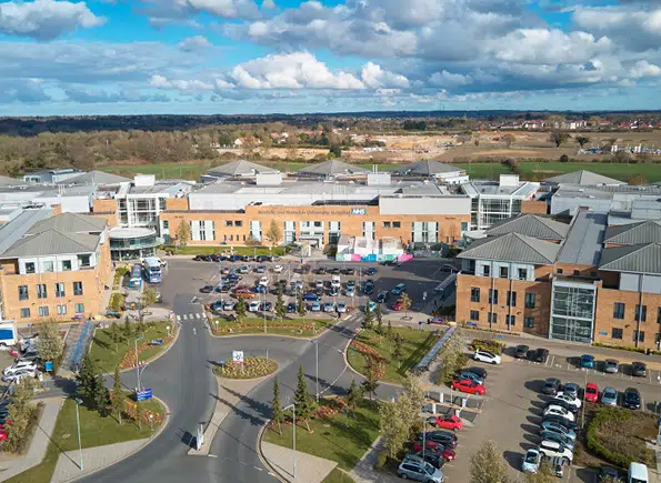 Aerial view of NNUH